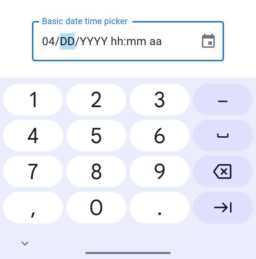 Mobile picker with keyboard input